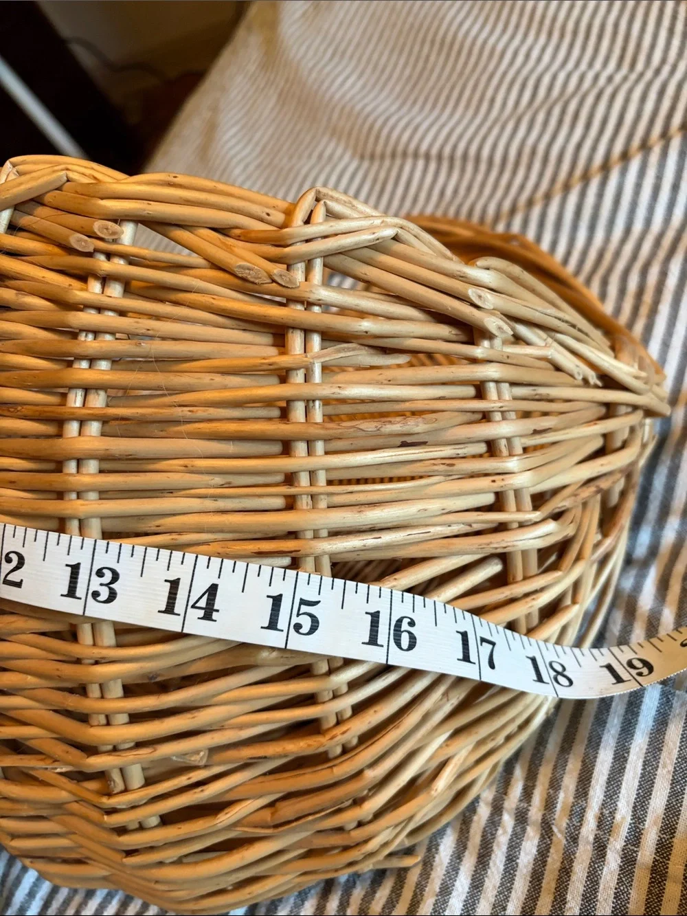 Woven Rattan Hanging Basket - Natural Tan